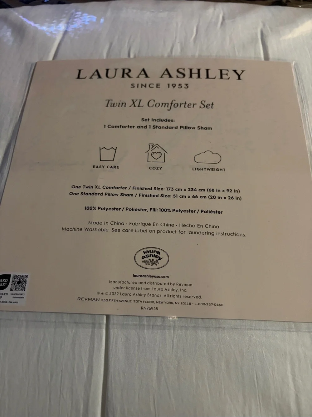 Laura Ashley Eyelet Ruffle White Microfiber Comforter Set - Twin XL - 2 Piece